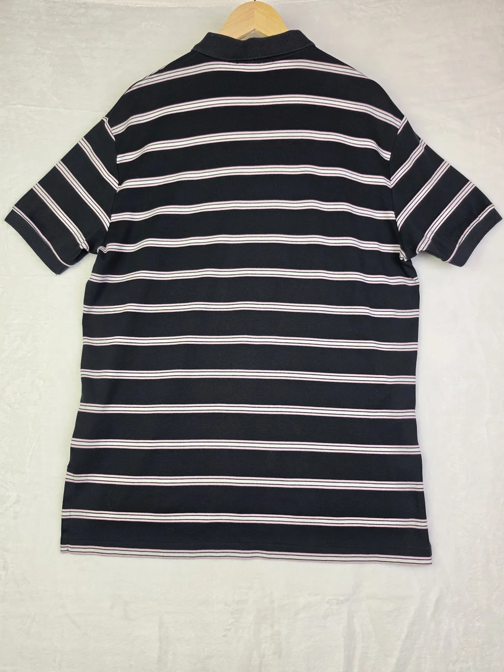 Polo Ralph Lauren Men's Striped Polo Shirt Size Large Black Pink White‎ Cotton